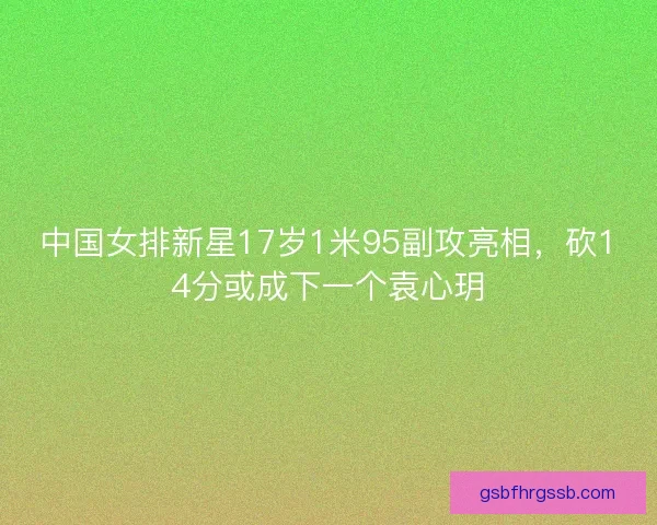 中国女排新星17岁1米95副攻亮相,砍14分或成下一个袁心玥 中国女排新星17岁1米95副攻亮相,砍14分或成下一个袁心玥